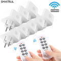 【LuxeGlow】SMATRUL 8 keys Wireless Remote Control Smart Socket EU Plug Wall 43hz Programmable Electrical Outlet Switch 220v 230v LED. 
