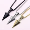 Men's  Black Long Necklace with Arrow Pendant Jewelry Chain Hip Hop Punk Rock Nicle. 