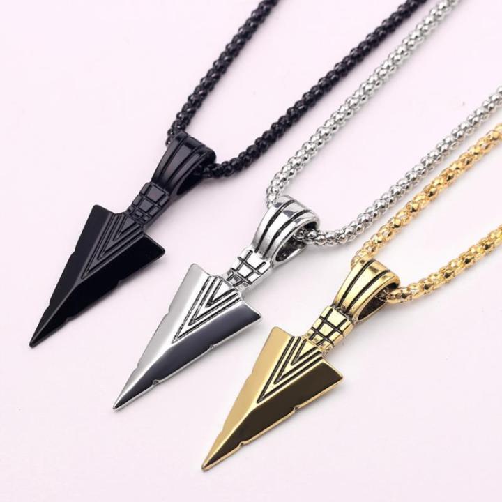 Men's%20%20Black%20Long%20Necklace%20with%20Arrow%20Pendant%20Jewelry%20Chain%20Hip%20Hop%20Punk%20Rock%20Nicle%20-%20Image%205