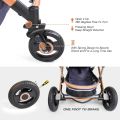 COLOR TREE 2-in-1 Baby Stroller, High View Baby Stroller, Reversible Crib Stroller for Newborn, Folding Chair with Footmuff, Cup Holder, Safety Wrist, Mesh | INeedz KUH T901A. 
