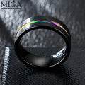 BAC 8mm high quality black ring fashion ring groove ring/brushed ring/fashion ring. 