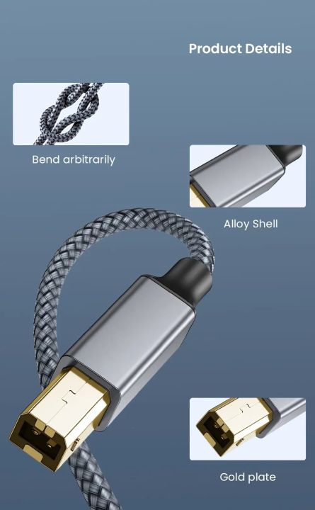 USB%20B%20to%20USB%20C%20Printer%20Cable%20Type%20C%20Printer%20Cord%20Nylon%20Braided%20Wire%20for%20Yamaha%20Casio%20Digital%20Piano%20DJ%20Controller%20-%20Image%203