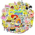 50pcs SpongeBob Stickers Cartoon Kawaii Laptop Phone Guitar Skateboard Decoration Book Graffiti Sticker Anime Kids Gift Toy. 