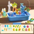 KOKKO Kids Play Sink With Running Water Kitchen Sink Dishwasher Toys With Electric Faucet Fishing Toys For Boys Girls. 