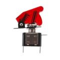 【Red】 12V Illuminated LED Toggle SPST with Safety Aircraft Missile Style Flip Up Cover Guard Auto Car Boat Truck. 