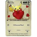 pokemon cards golden Anime Pokemon Gold Card Pikachu Eevee 60Hp I Choose You Gold Metal Game Card Collection Toys Gift for ChildrenParty Games Crafts. 