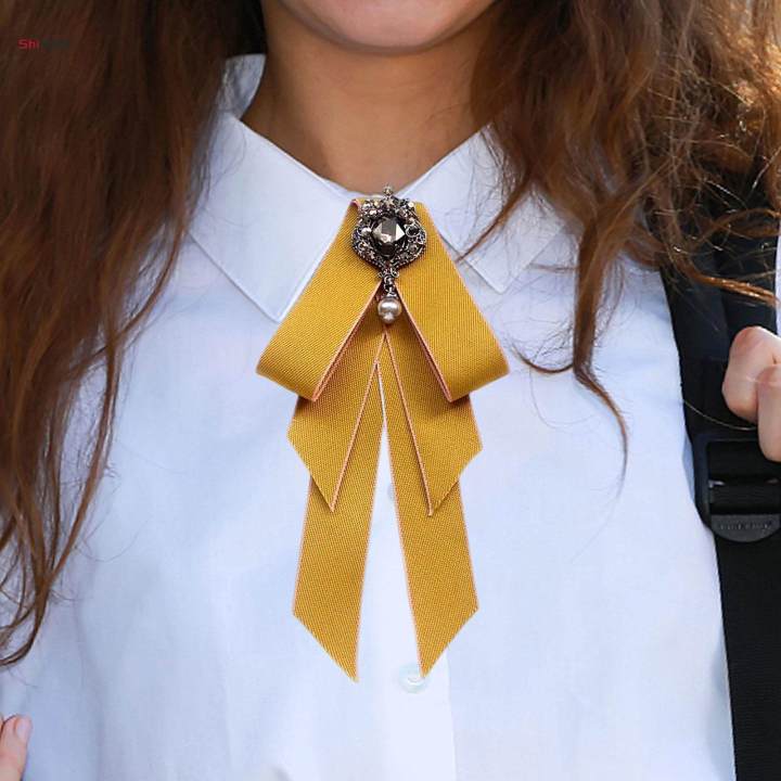 Bow%20Tie%20for%20Women%20Necktie%20with%20Long%20Ribbon%20Formal%20Adjustable%20Length%20Girls%20Brooch%20Pin%20Bowties%20for%20Party%20Suit%20Wedding%20Shirt%20Graduation%20-%20Image%203