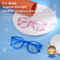 OQ BOGA 5 Colors Fashion Unisex Anti Blue Light Plastic Oval Frame Kids Computer Glasses Boys Girls Eye Protection Radiation Protection Full Rim Eyewear. 