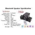 Kisonli U2500BT - 2.1 Channel Multimedia Bluetooth Speaker System - Support Bluetooth,SD Card,FM Radio,USB - Black. 