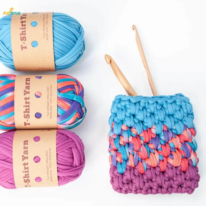 6Pcs%20T%20Shirt%20Yarn%20Bag%20Making%20Material%20Hand%20Knit%20Tapestry%20Soft%20Crocheting%20Weaving%20Thread%20Tube%20Giant%20Yarn%20for%20Baskets%20Rug%20Making%20Hats%20Sweaters%20-%20Image%202