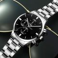 New LX217 Stainless Steel Luxury Men Watch Quartz Analog Business Chain Casual Wrist Dial GenX Watches For Boys Gents Silver Mix. 