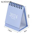 Family Friends Calendar 2024 Mini Desk Calendar Portable Spiral Coil Monthly Planner for Event Log Table Decoration Simple Style Yearly Plan Book 2024 Desk Calendar. 
