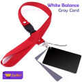 EzyMart - White Balance Card Camera Accessory 3in1 Pocket-Size Digital White Black Grey Balance Cards 18% Gray Card with Neck Strap for Digital Photography. 