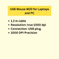 USB Mouse M20 for Laptops and PC. 