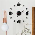 3D DIY Numbers Acrylic Mirror Wall Clocks Sticker Home Decoration Creative Point Coffee Cup Decor Wall Clocks Mural Decals. 
