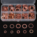 200Pcs O Ring Copper Metric Washers Assortment Kit Copper Washers Flat Sealing Washer 9 Sizes M5 M6 M8 M10 M12 M14. 
