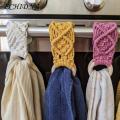 Towel Holder Multipurpose Kitchen Towel Hanger Easy to Hang Stylish Crochet Design for Dish Towels Perfect for Homes Tubular Shelf Towel Holder. 