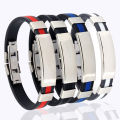 【Grand Sale】Titanium Steel Personalized Korean Style Glow Men's Silicone Trendy Men's Stainless Steel Jewelry Bracelet. 