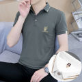 2024 Summer New Men's Lapel Thin Slim-Fit Short Sleeve T T-shirt ins Trendy polo Shirt with Collar Menswear Clothing. 