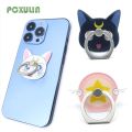 Anime Lazy Brackets Star Moon Black White Cat Mobile Phone Holder Universal Cell Phone Finger Ring Bracket Pad Back Sticker. 