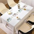 2023 New Dining Table and Table Cloth Tea Table Light Luxury and High Grade Rectangular Oil Resistant and Waterproof Table Cloth. 