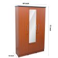 3 door, Melamine Cupboard /Almari (6x4 Fit) , Mirror Only , drack brown, - 5 year warranty. 