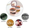 4 Tier Box Shaped Rotating Jewelry Storage Box for Bracelets Rings Necklaces Organizer. 