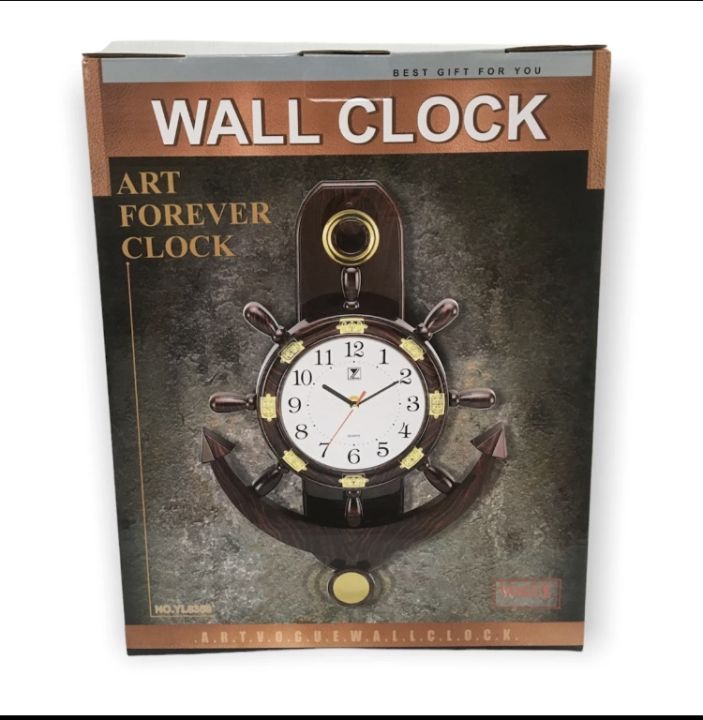 Antique%20Model%20Anchor%20Wall%20Clock%20/%20Easy%20To%20Read%20/%20Quality%20&%20Standard%20/%20Teak%20Color%20/%20Battery%20Operating%20(1xAA%201.5V)%20-%20Image%202