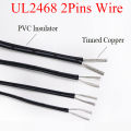 Ul2468 Black White 2pins Pvc Wire 28awg ~ 16awg Insulated Double Core Led Lamp Copper Line Extend Power Cable. 