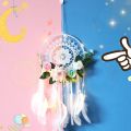 Dream Catcher DIY Decorative Pendant Flower Dream Catcher Wall Hanging Decoration Wedding Decor Dreamy Girl Room Decoration Gift. 