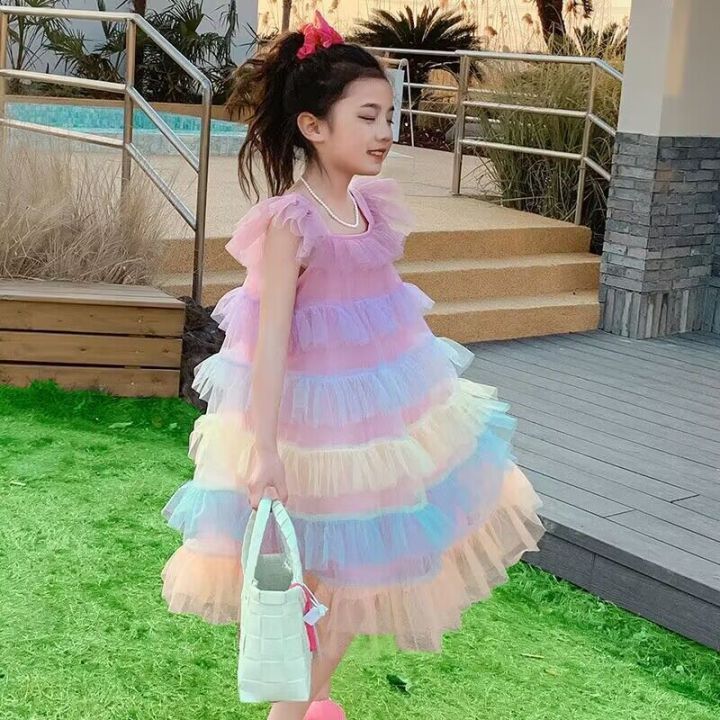 Girls' Summer Dress2023New Princess Dress Sling Little Girl - Main Image