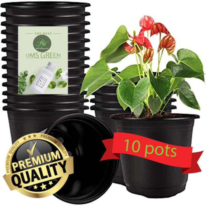 12cm Nursery Pots Flower Pots -10 Black Plastic Plant Pots