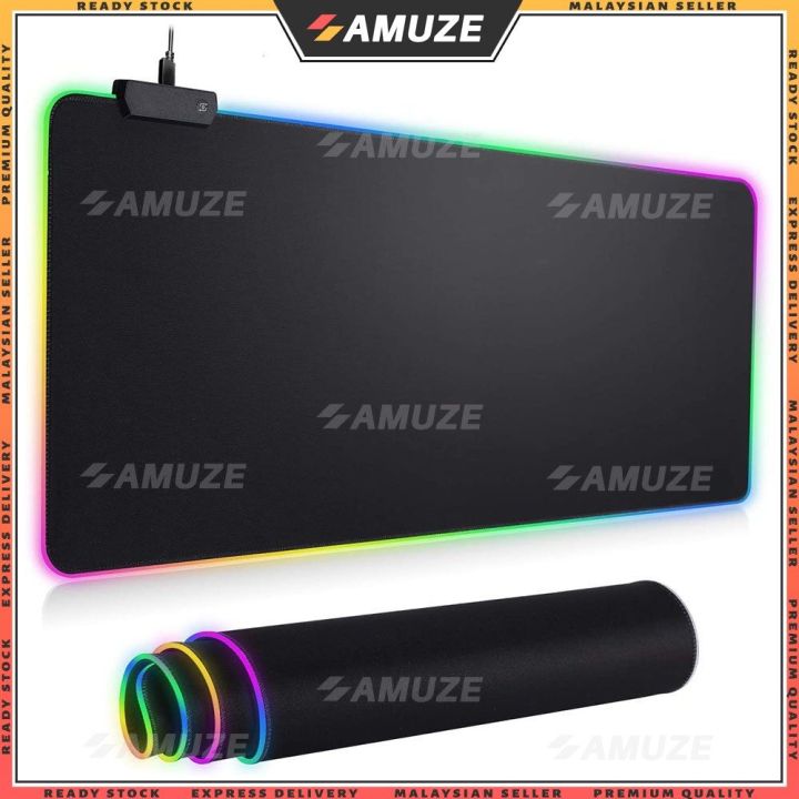 ASTRONAUT USB RGB Colour Lighting LED Mouse Pad Anti Slip Rubber Large Gaming Mousepad Galaxy PC Gamer Laptop Desktop Office Desk Table Top Cover Mat