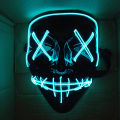 LED Glow Mask EL Wire Light Up The Purge Movie Costume Light  Party. 