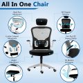 EXECUTIVE OFFICE CHAIR WITH HEAD REST ( BLACK MESH & WHITE BODY) - OC1015. 
