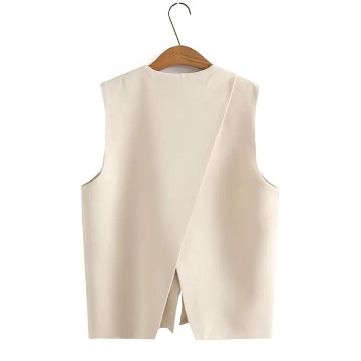 Plus%20Size%20XL-4XL%20Black%20Beige%20Women's%20Sleeveless%20Vests%20Ladies's%20Elegant%20Spring%20Autumn%20New%20Officewear%20Blazers%20-%20Image%202