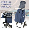 Migeet Folding Shopping Bag Cart Grocery Shopping Foldable Cart Stair Climber Shopping Trolley Cart Crystal Wheel Trolley Grocery Cart. 