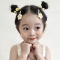 2/5Pcs Korean Baby Hair Clip Plumeria Flower Hairpins for Girls Yellow Flower Hair Rope Children Barrettes Kids Hair Accessories. 