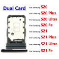 New For Samsung S21 S20 Plus Ultra Fe Dual SIM Card Slot SD Card Tray Holder Adapter Replacement Spare Parts. 