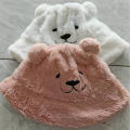 Rabbit Fur Hat Plush Wrap Head Cap Black Winter Hat  Y2K Girls Korean Hat Knitted Hat. 