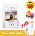 Vivo Y15 Full Glue Tempered Glass - Black Border With Free Type C Cable. 