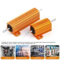 5W 10W 25W 50W 100W Aluminum Power Metal Wirewound Resistor RX24 0.1R~10K 1 2 3 5 6 8 10 20 1K 10K ohm Gold Resistors. 