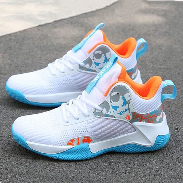 High-top men's shoes2023Spring New All-Match Breathable Fashion Shoes Student Sneakers Mesh Basketball Shoes Running Shoes