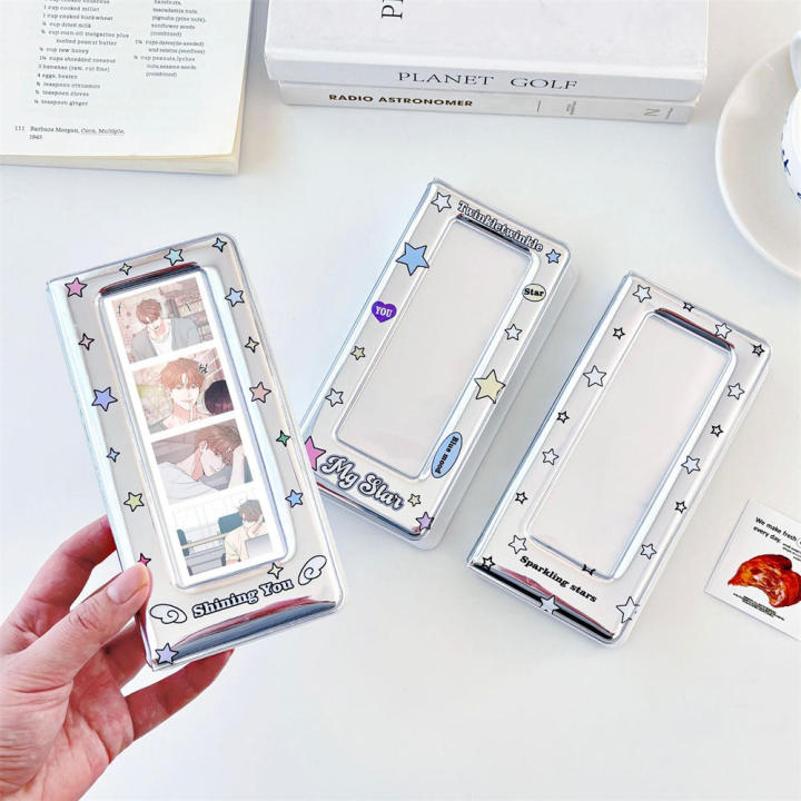 Plastic Wedding Album 17x8.5cm Photo Booth Frames Four-Grid Photo Bookmark for Anniversary Guests Reception