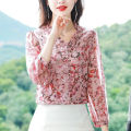 Fashion Shirts For Women's Printed Top New Long Sleeved Design Casual Style Thin Top. 