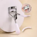 1 Portable Eyelash Curler with 15 Silicone Pads, Stainless Steel Curved Handle Eyelash Curler, Curl and Shape, No Damage to Eyelashes, Eyelash Lifting, Big Eyes, Suitable for Women's Eyelashes. 