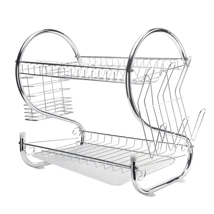 2-Layer%20Dish%20Drainer,%20Sttech1%20Multifunction%20S-Shaped%20Dual%20Layers%20Dish%20Drying%20Rack%20Kitchen%20Collection%20-%20Image%207
