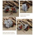 【World Supermarket 2021】10pcs Artificial Flower Red Christmas Snowflake Cone With Branches Mini Christmas Tree Decoration Flower Home Decor. 