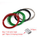 5m Green/red/black/transparent Color Pvc Plastic Coated Stainless Steel 304 Wire Rope Cable 1mm-6mm Diameter After Coating. 