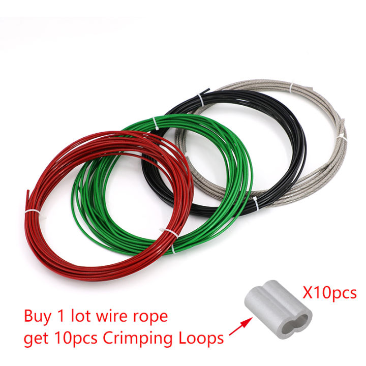 5m Green/red/black/transparent Color Pvc Plastic Coated Stainless Steel 304 Wire Rope Cable 1mm-6mm Diameter After Coating